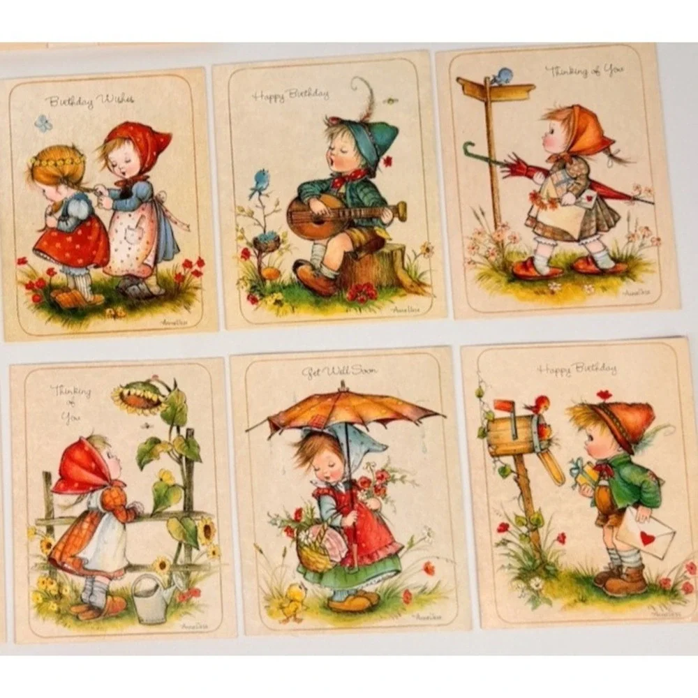 Vintage‎ Greeting Card Lot Unused w Envelopes Cute Children Ephemera Set
